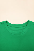 Ribbed Pearl Beaded Puff Sleeve Top