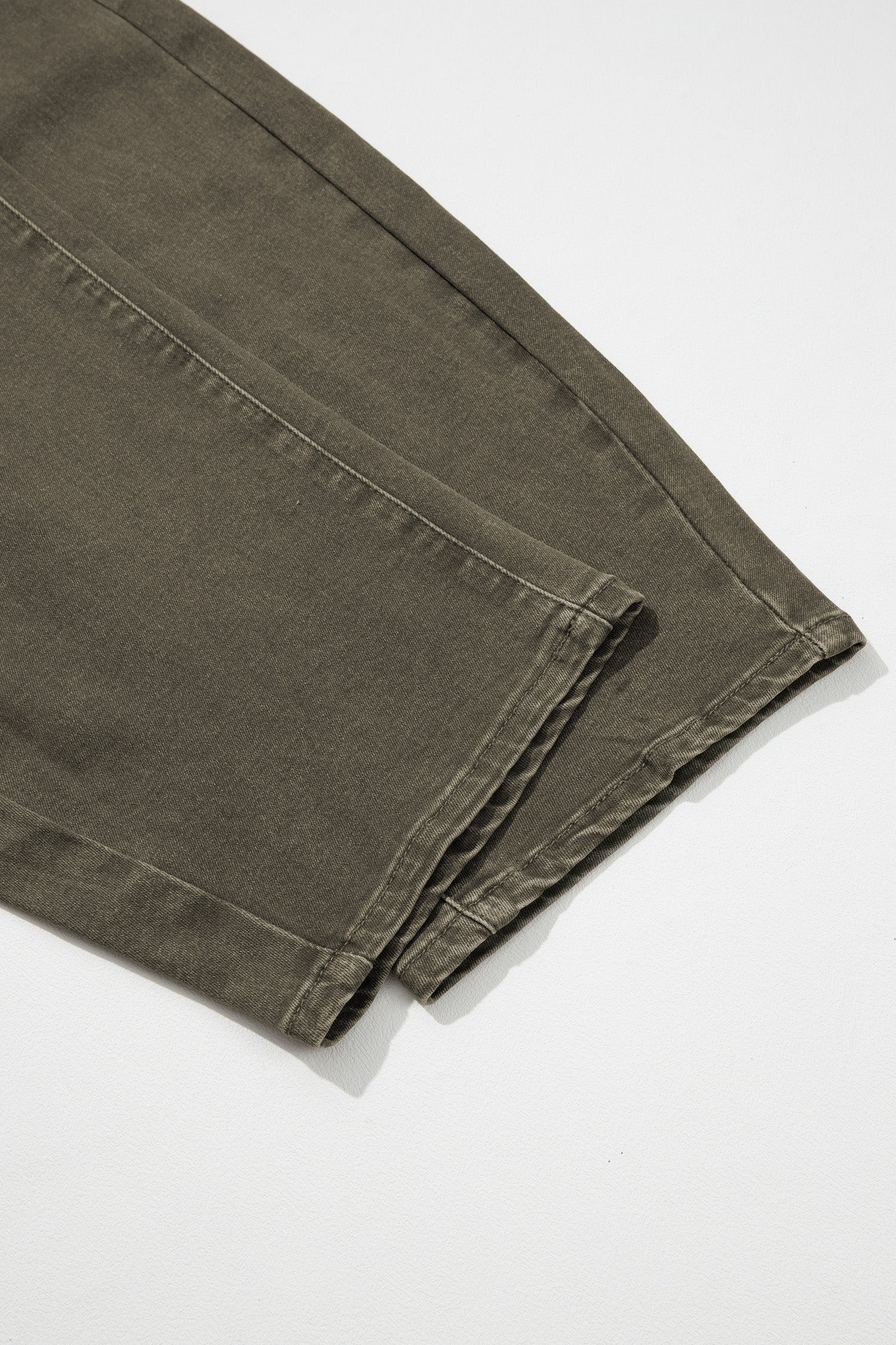 Color Square Patch Pocket Ankle-length Barrel Jeans
