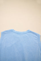 Phalaenopsis 2 Pieces Mineral Wash Cotton Tank Top Lined Split Skirt Set
