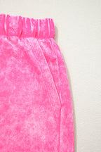 Rose Red Mineral Wash Cotton Short Set