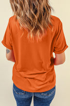 Casual Plain Crew Neck Tee