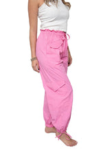 Hot Pink Cargo Parachute Joggers