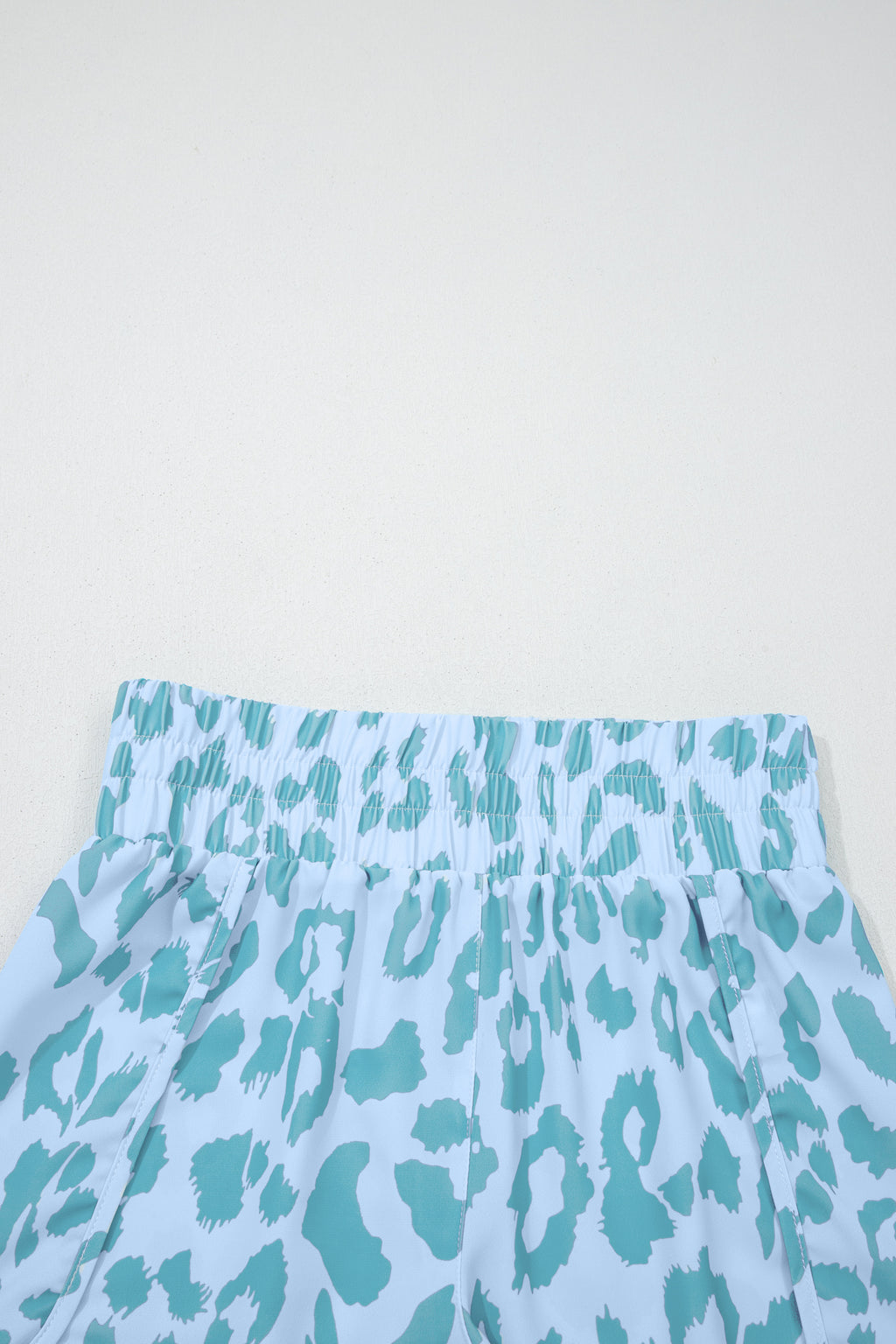 White Leopard High Waisted Athletic Shorts