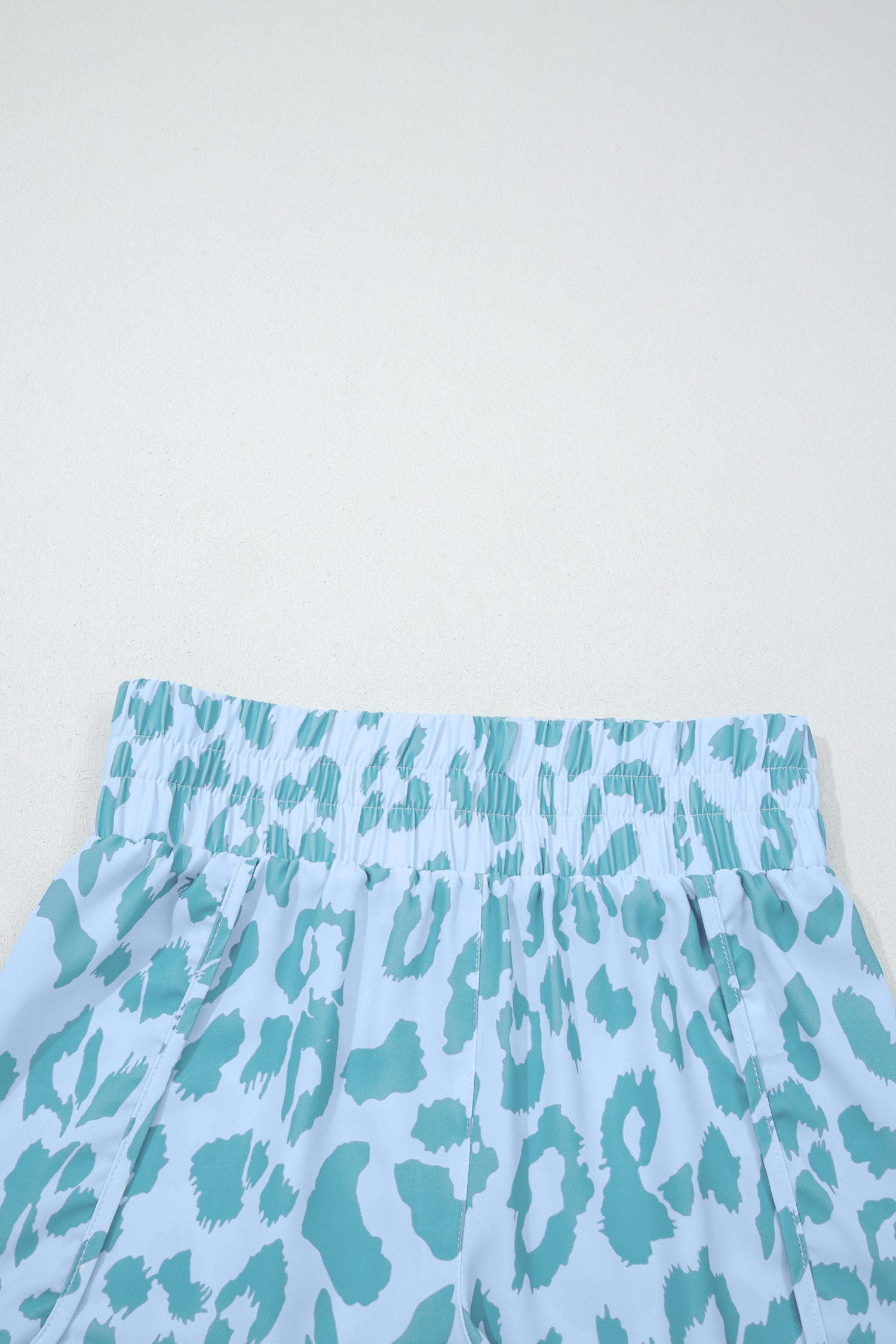 White Leopard High Waisted Athletic Shorts