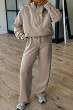 Orchid Bouquet Half Zip Thumbhole Sleeve Hoodie Active Pants 2pcs Outfit