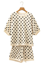 Sky Blue Polka Dot Oversized Top Drawstring Short Set