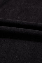 Navy Blue Studded Detail Straight Leg Casual Loose Jeans
