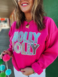 Al + Gray Graphic Tees Holly Jolly Sequins T-shirt with festive silver sequins and holiday-themed design.