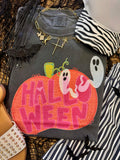 HALLOWEEN GHOSTS & LEOPARD PUMPKIN TEE