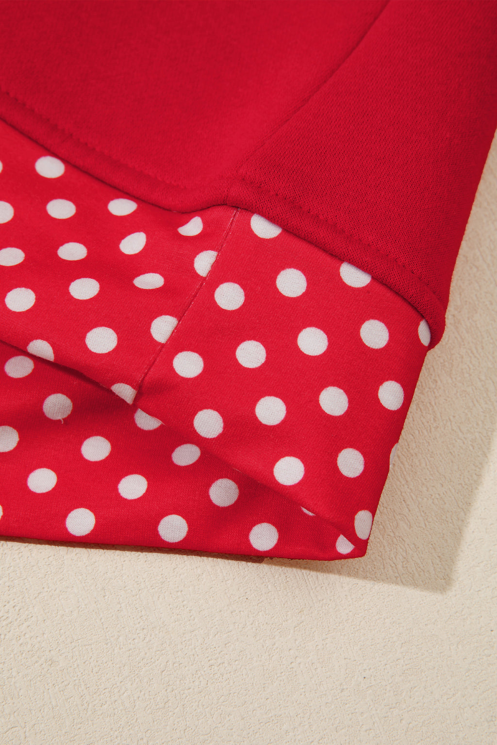 Polka Dot Patchwork Round Neck Plus Size Sweatshirt