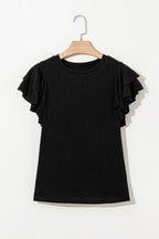 Layered Ruffle Short Sleeve Round Neck Top