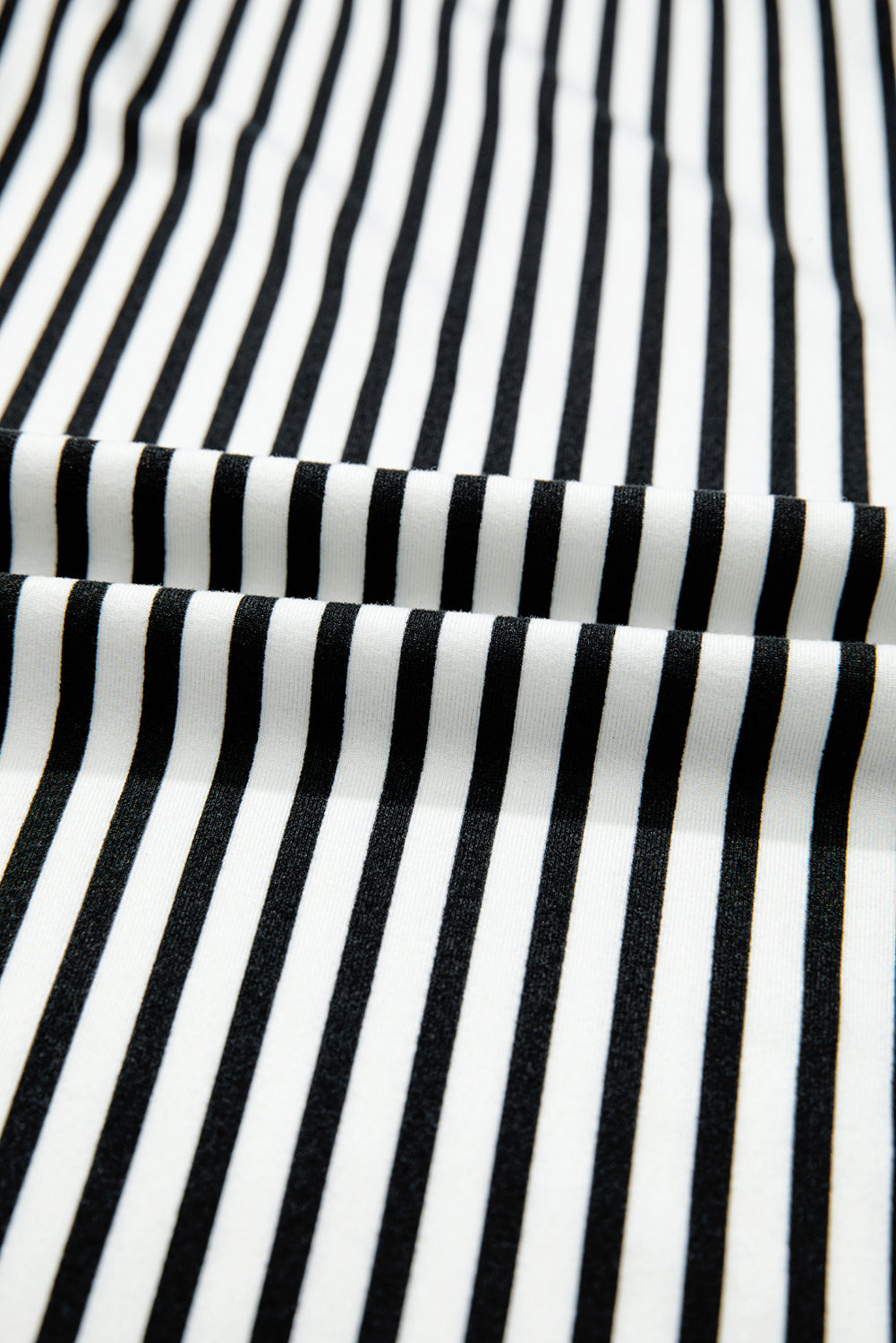 Black Stripe Tied High Waist Loose Straight Casual Pants