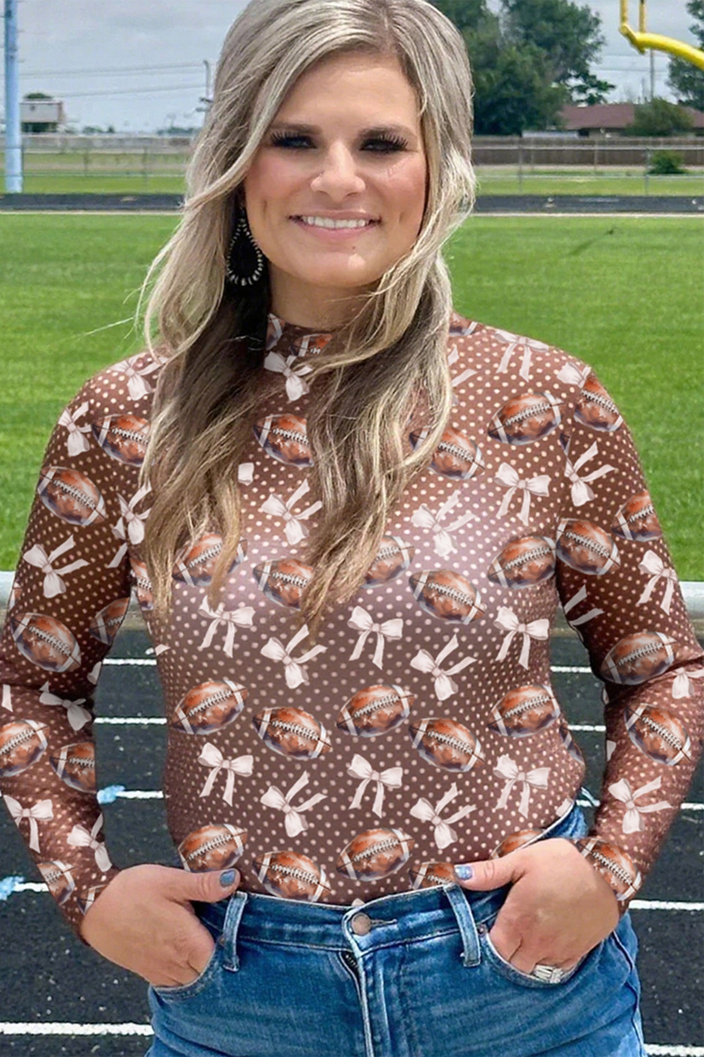 Game Day Vibes Mesh Long Sleeve Top