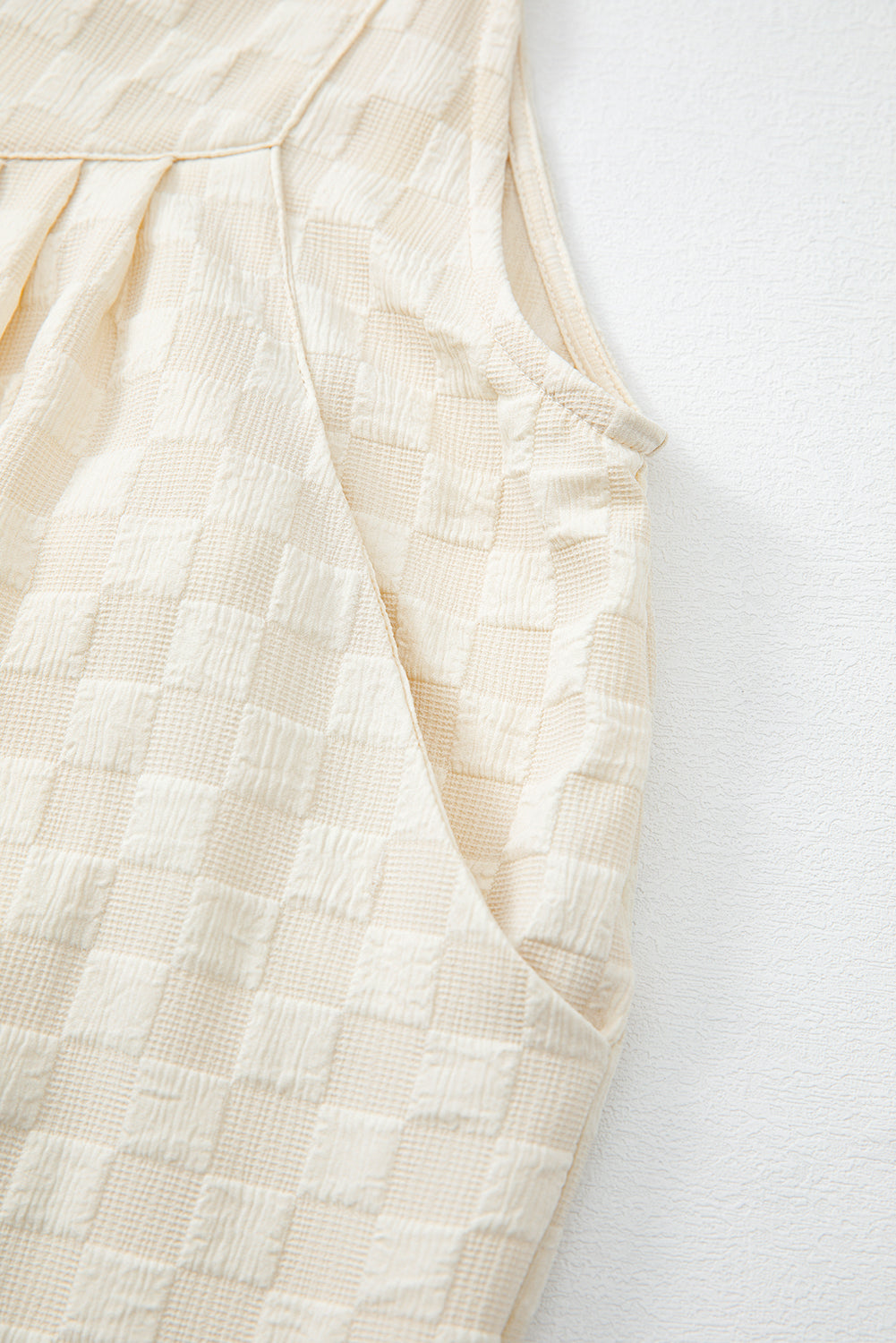 Checkered Pocketed High Waist Wide Leg Overall