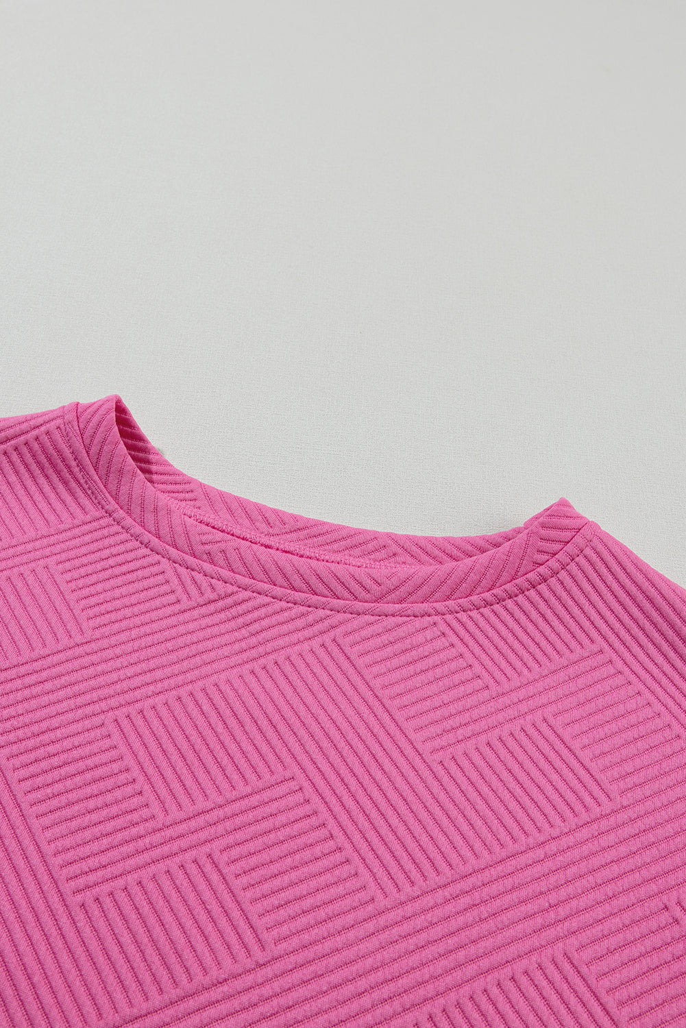 Solid Textured Drawstring Shorts Set