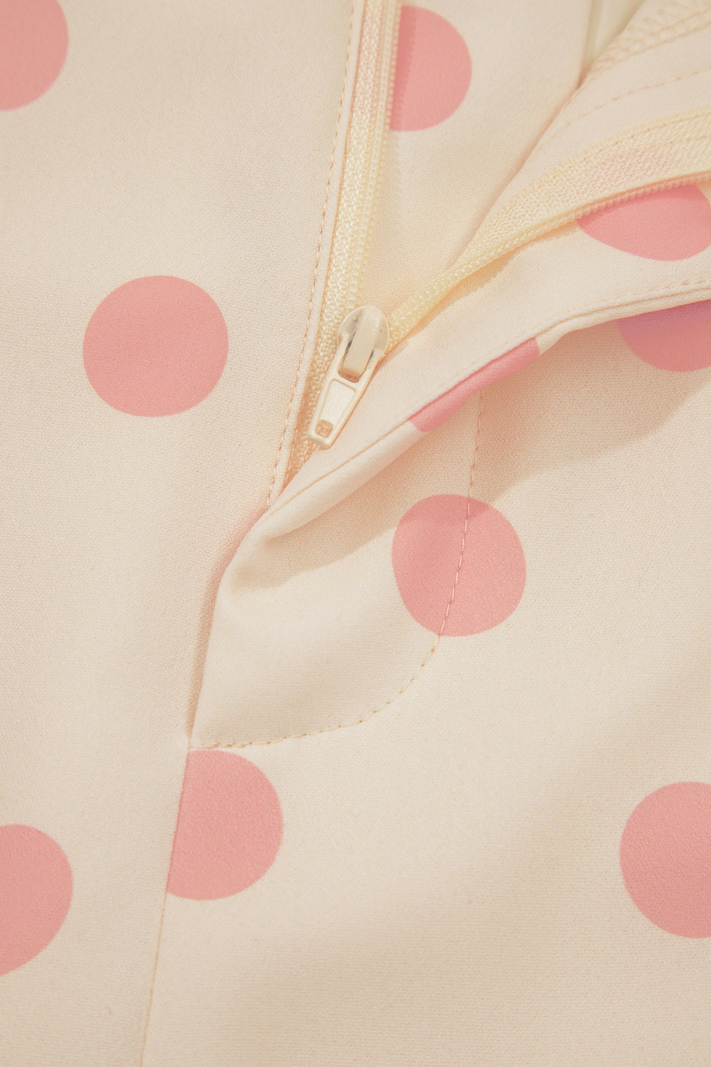 White Polka Dot Print Patched Pocket Loose Pants