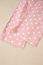 Pink Polka Dot Casual Slim Fit Jeans