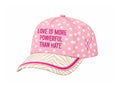 "Love is More Powerful" on Pink Cap With Patch Work - Estimated Ship date 9/20
