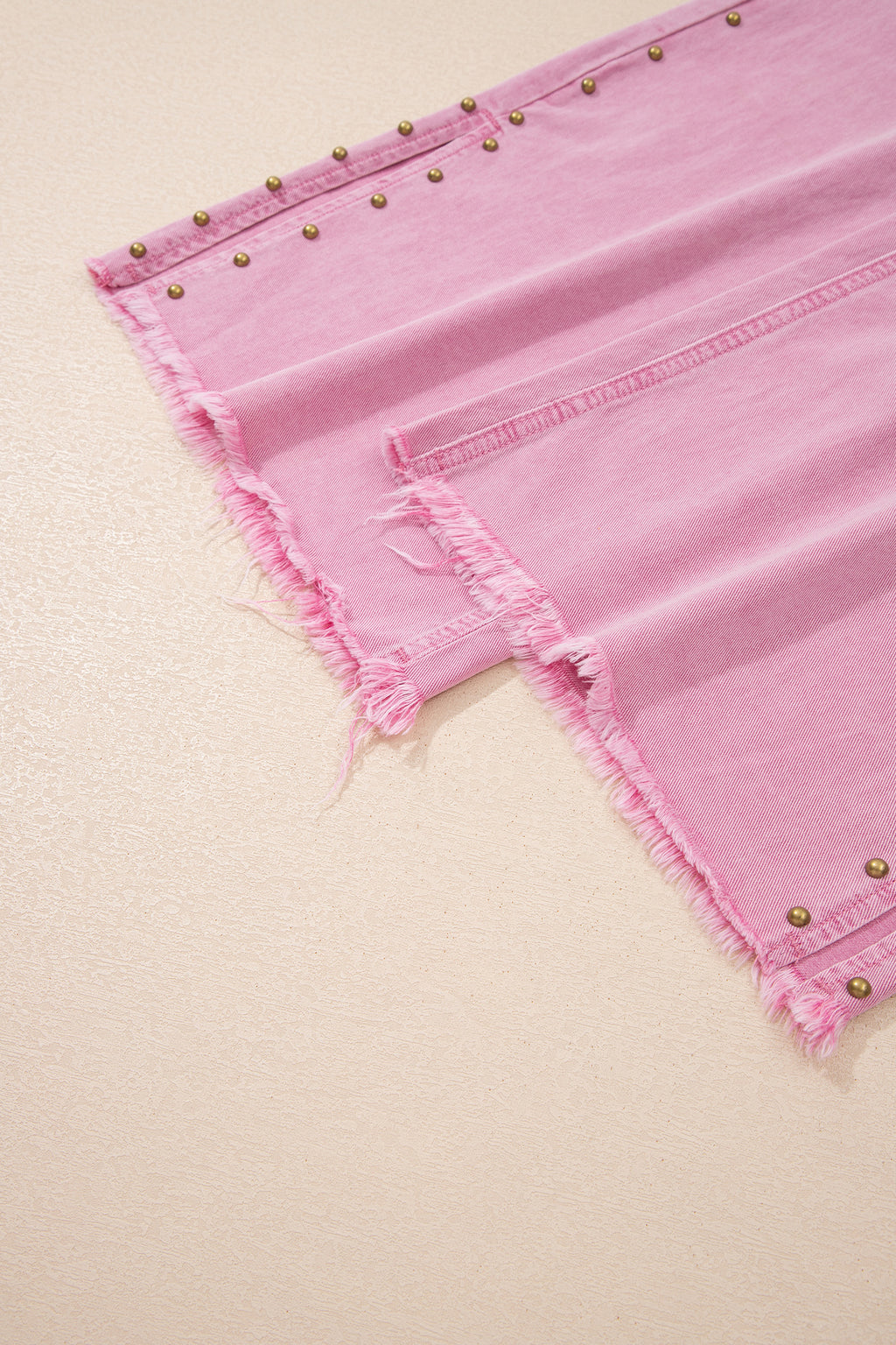 Beaded Side Detail Split Loose Jeans