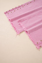 Beaded Side Detail Split Loose Jeans