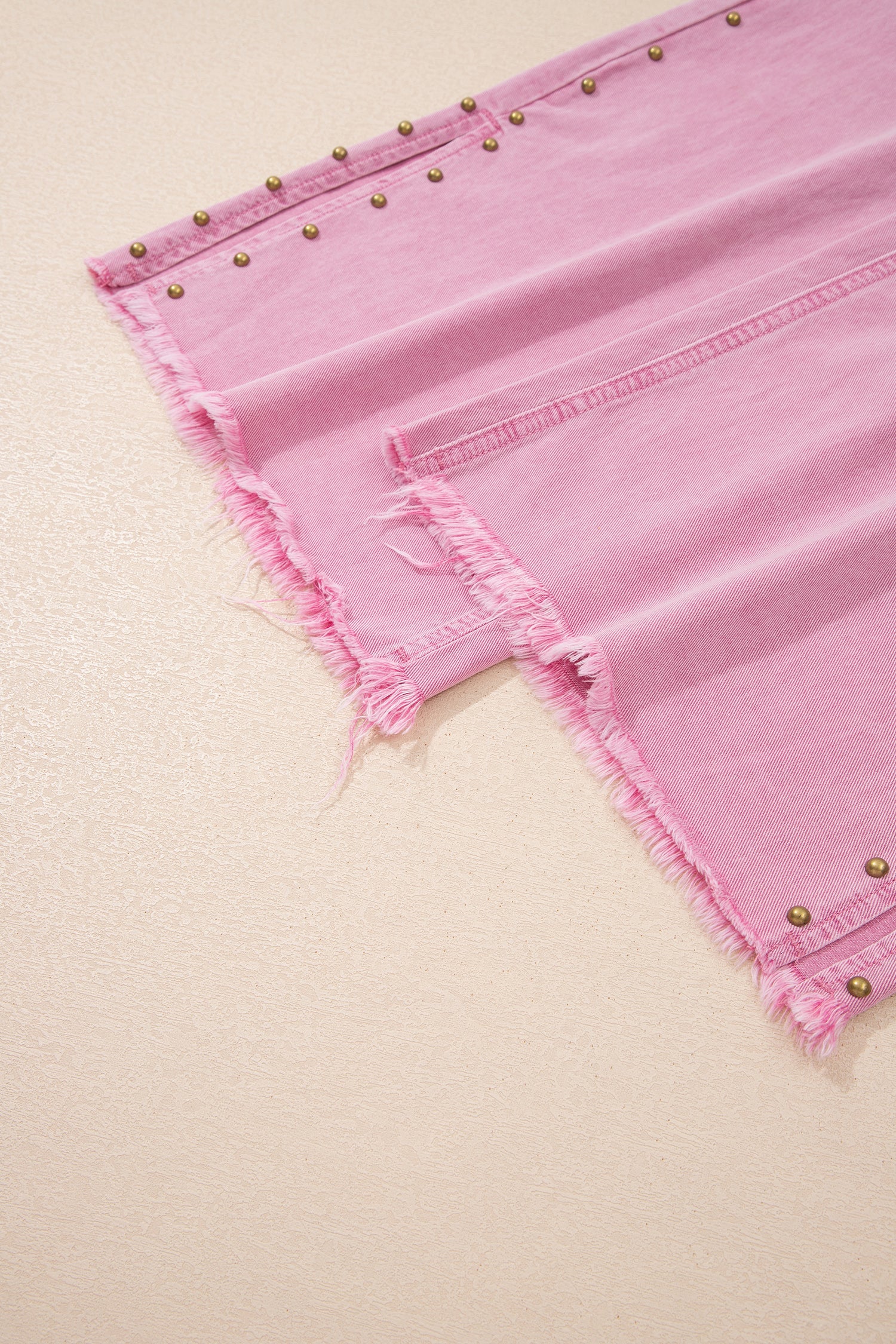 Beaded Side Detail Split Loose Jeans
