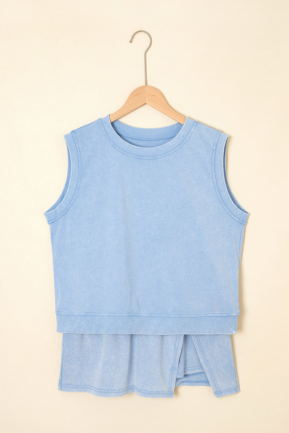 Phalaenopsis 2 Pieces Mineral Wash Cotton Tank Top Lined Split Skirt Set