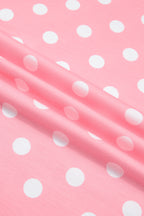 Sky Blue Polka Dot Oversized Top Drawstring Short Set