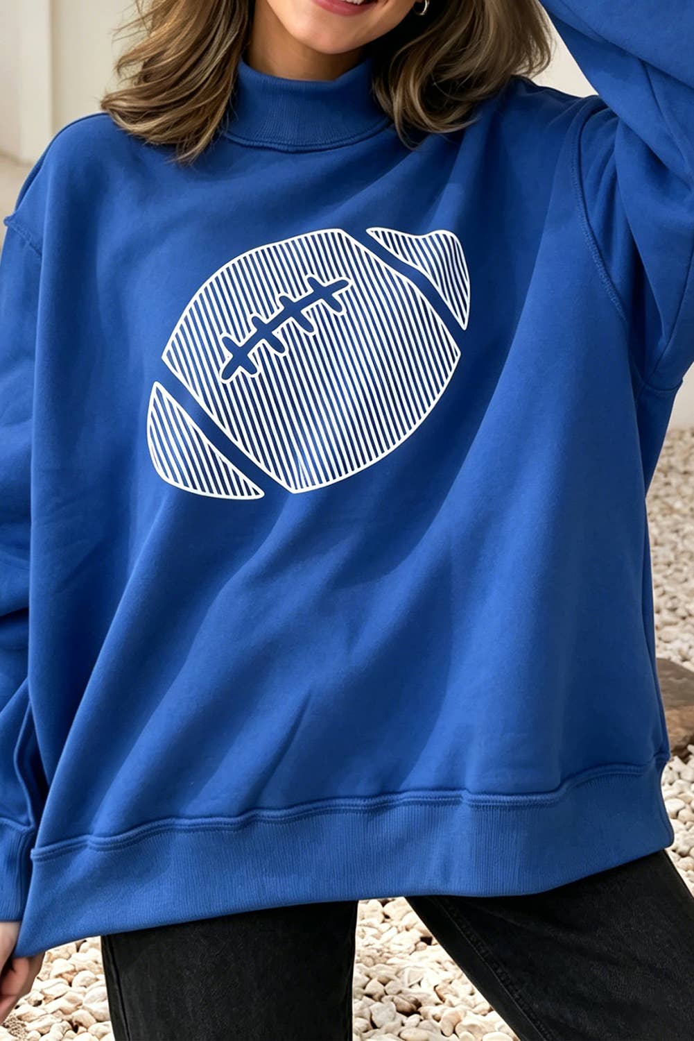 Reversible Gameday Football Graphic Oversized Sweatshirt - ETA end of July
