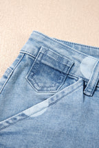 Polka dot ankle-length casual jeans with metal buttons from Dear-Lover, featuring a relaxed fit and stylish design.
