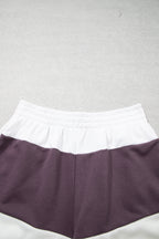 Chicory Coffee Exposed Seam Detail Half Sleeve Top Elastic Waist Shorts 2pcs Set