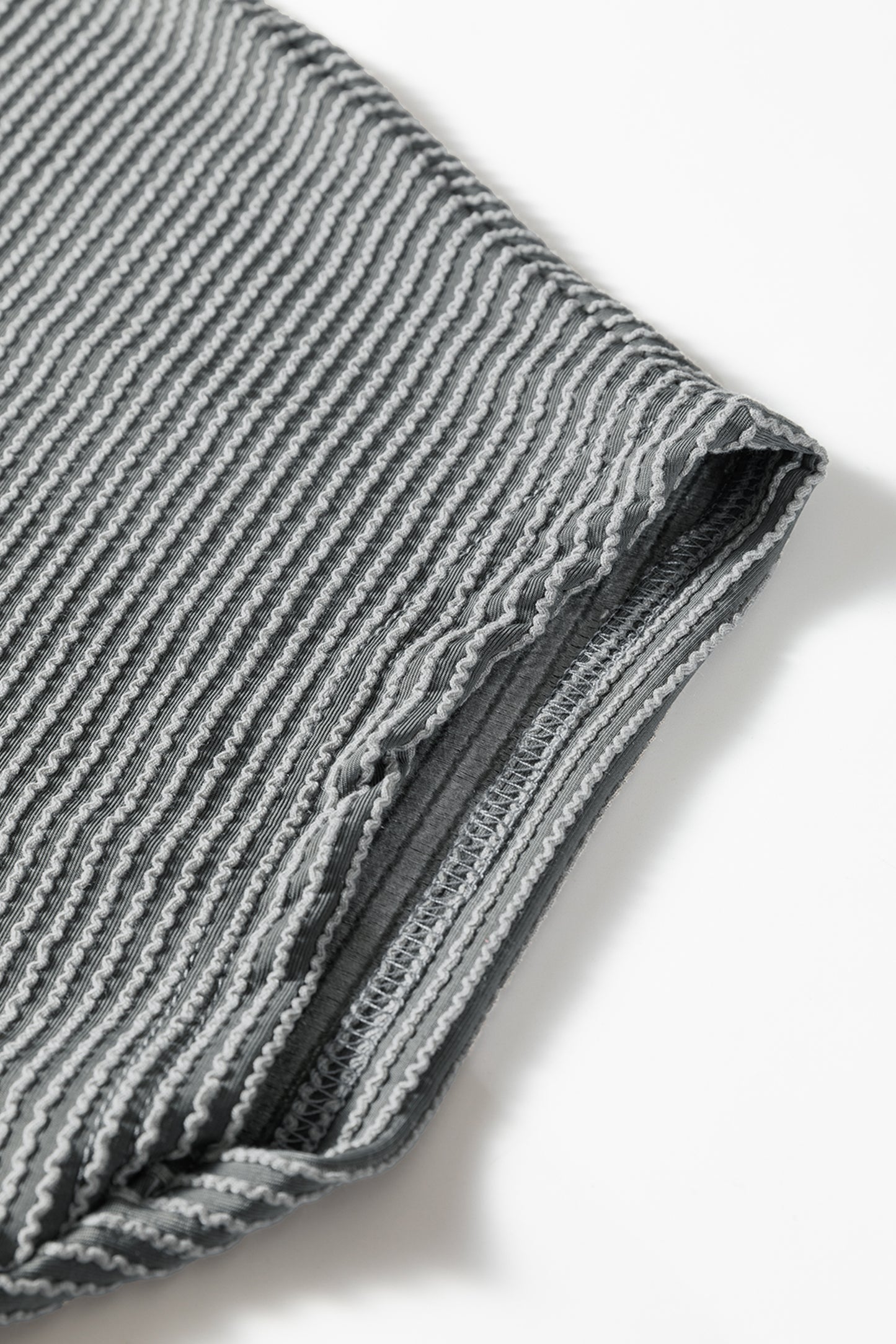 Burgundy Twisted Ribbed High Neck Loose Tee Elastic High Waist Loose Pant Set