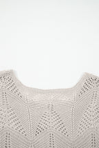 Hollow Out Knit 7/8 Sleeve Casual Sweater