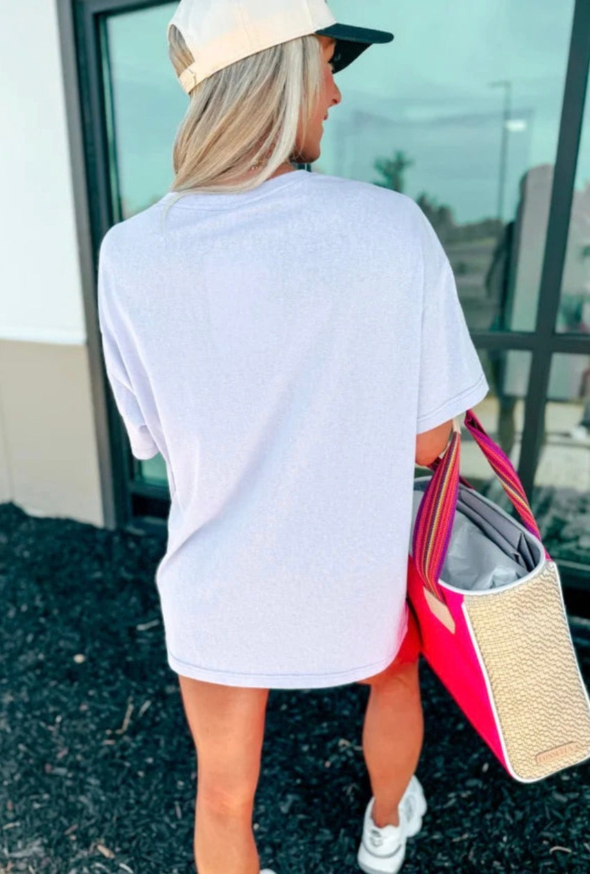 White relaxed boyfriend fit T-shirt from Bird & Co Wholesale Tees, casual style with a soft fabric appearance.