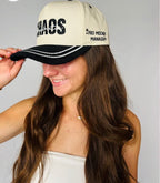 Broke Babe Wholesale Chaos Coordinator trucker hat with mesh back and adjustable snap closure in black and white.