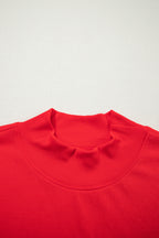 Black Solid Color High Neck Cap Sleeve Loose Top