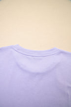 Casual Plain Crew Neck Tee