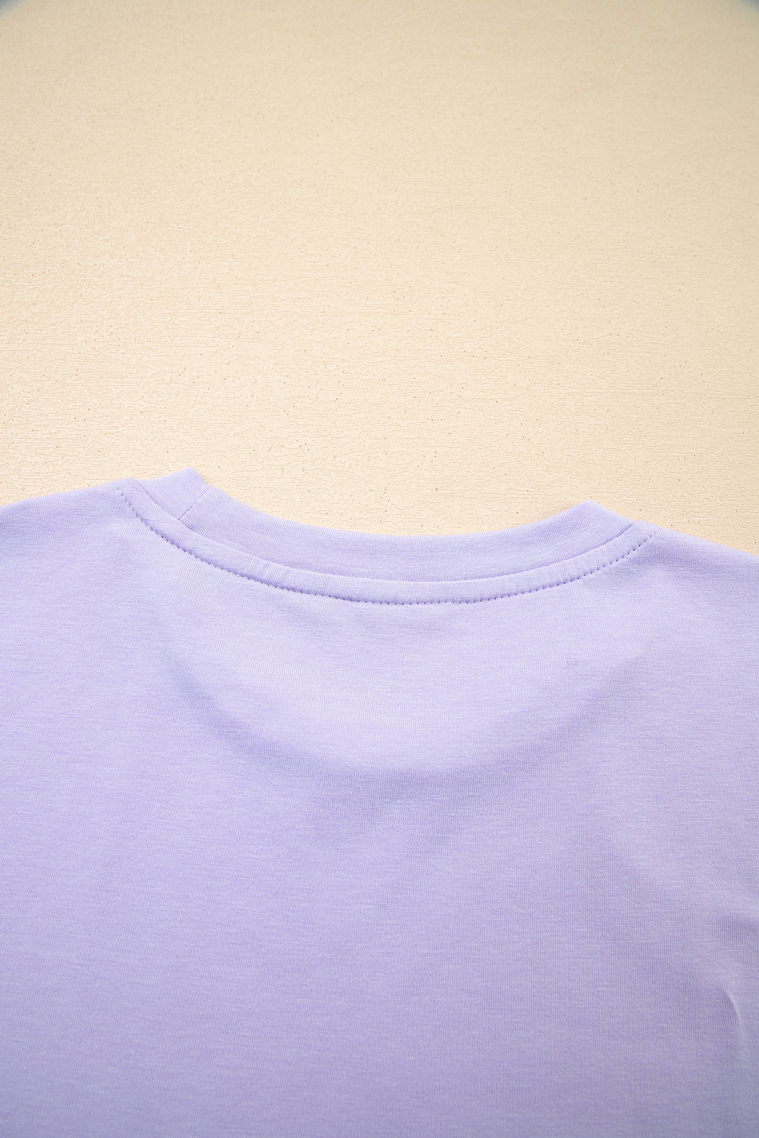 Casual Plain Crew Neck Tee