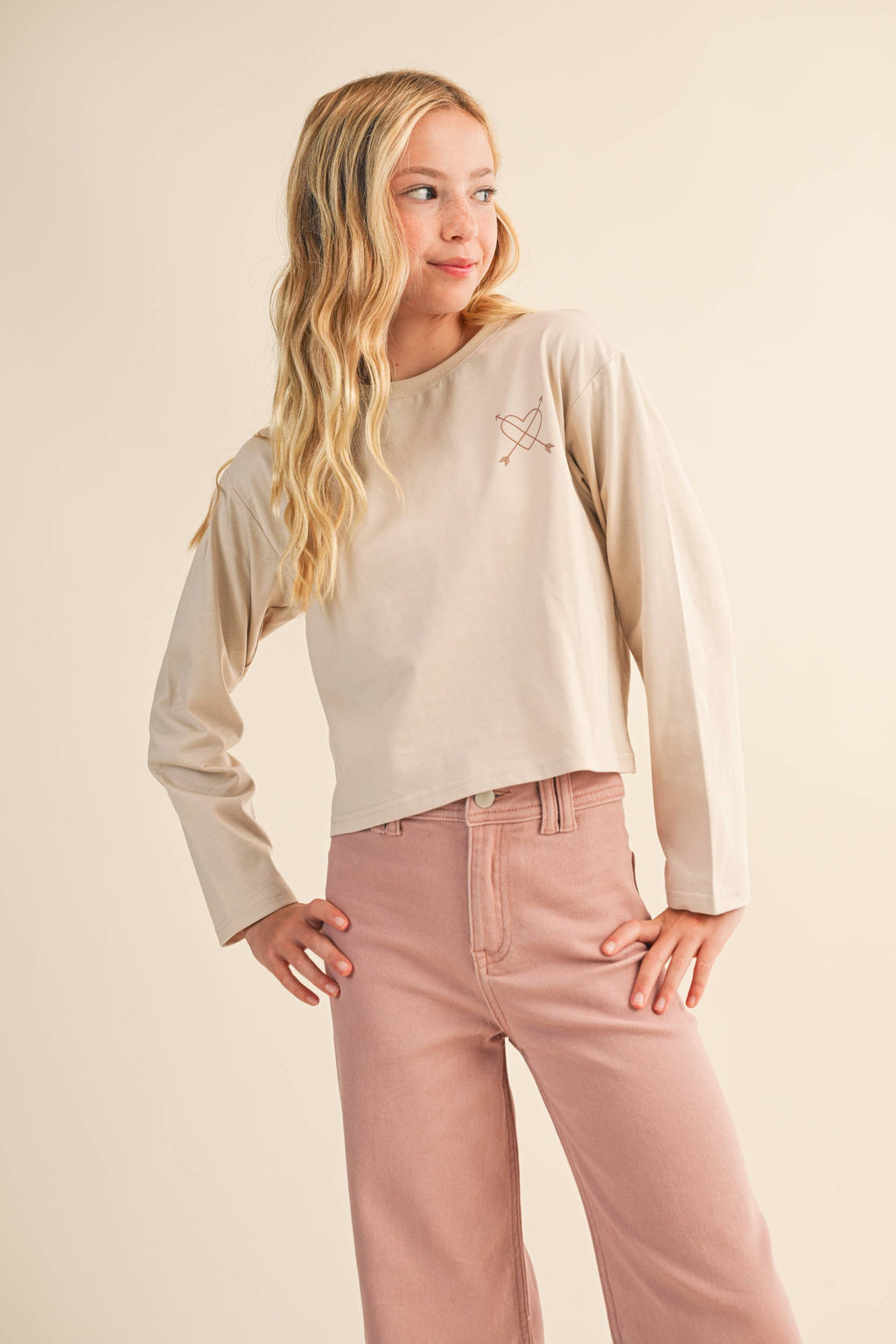 TWEEN KIDS GIRLS CROPPED BOXY TEE
