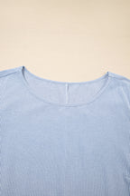 Sky Blue Stripe Crisscross Lace Detail Mixed Striped Patchwork Plus Size Shift Long Dress