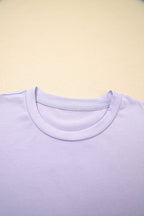 Casual Plain Crew Neck Tee
