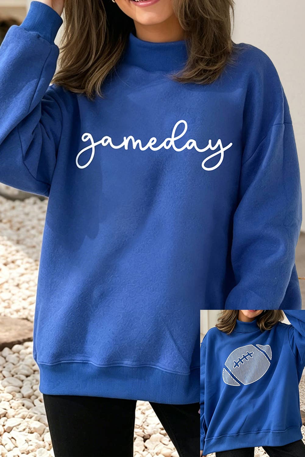 Reversible Gameday Football Graphic Oversized Sweatshirt - ETA end of July