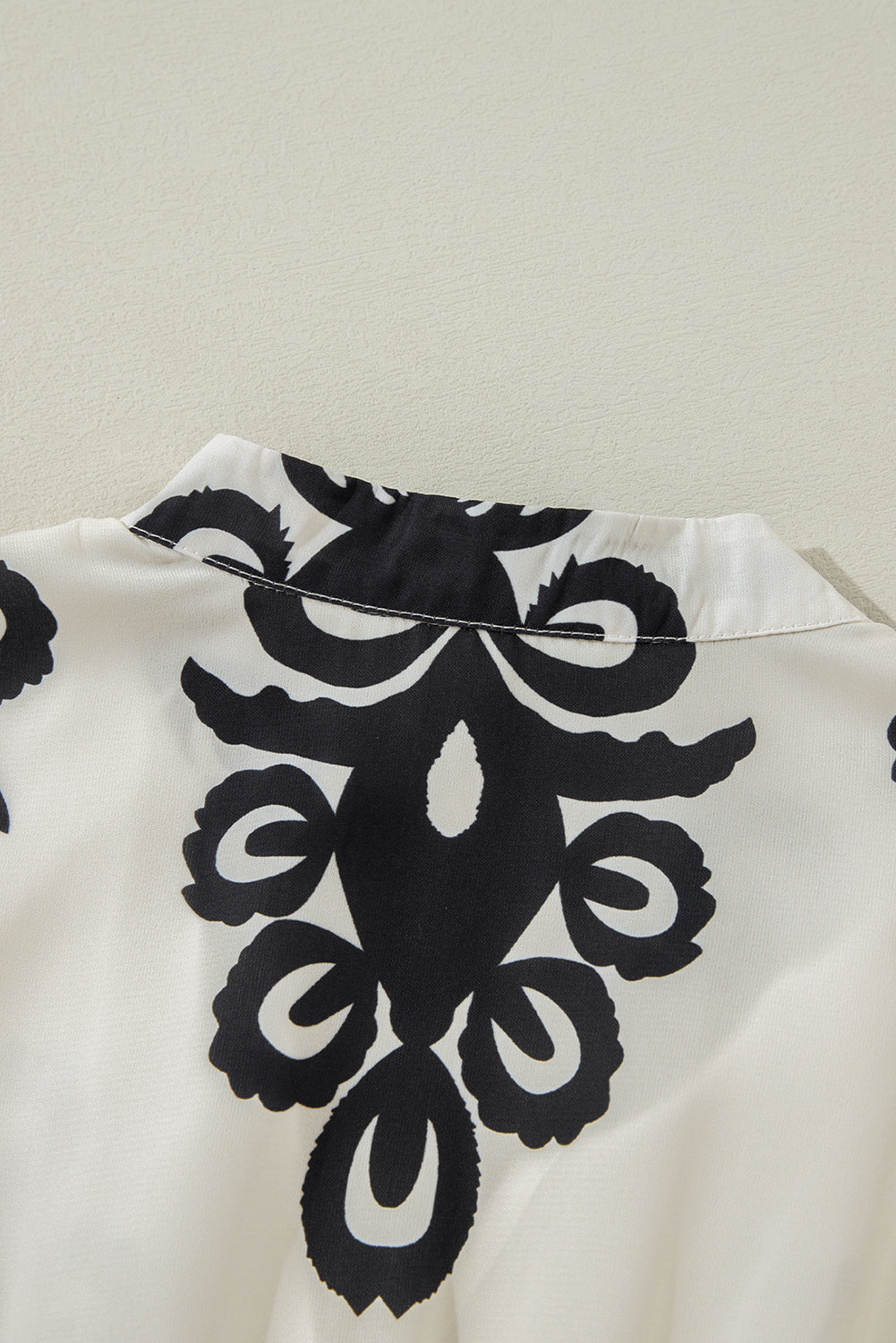 Black Western Geometric Print 3/4 Sleeve Loose Midi Dress