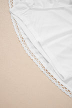 Frilled Elastic Waist Lace Trim Boho Ruffled Shorts Plus