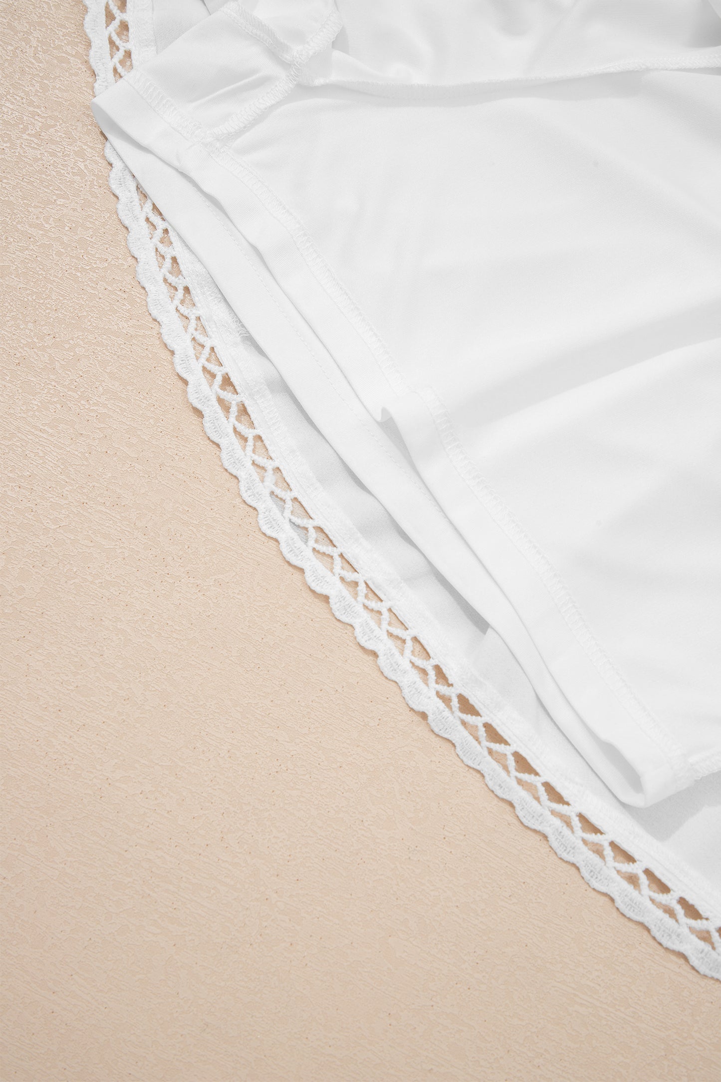 Frilled Elastic Waist Lace Trim Boho Ruffled Shorts Plus