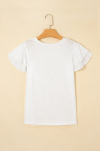 Layered Ruffle Short Sleeve Round Neck Top