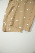 Polka Dot Print Bib Pocket Denim Barrel Overalls Jumpsuit