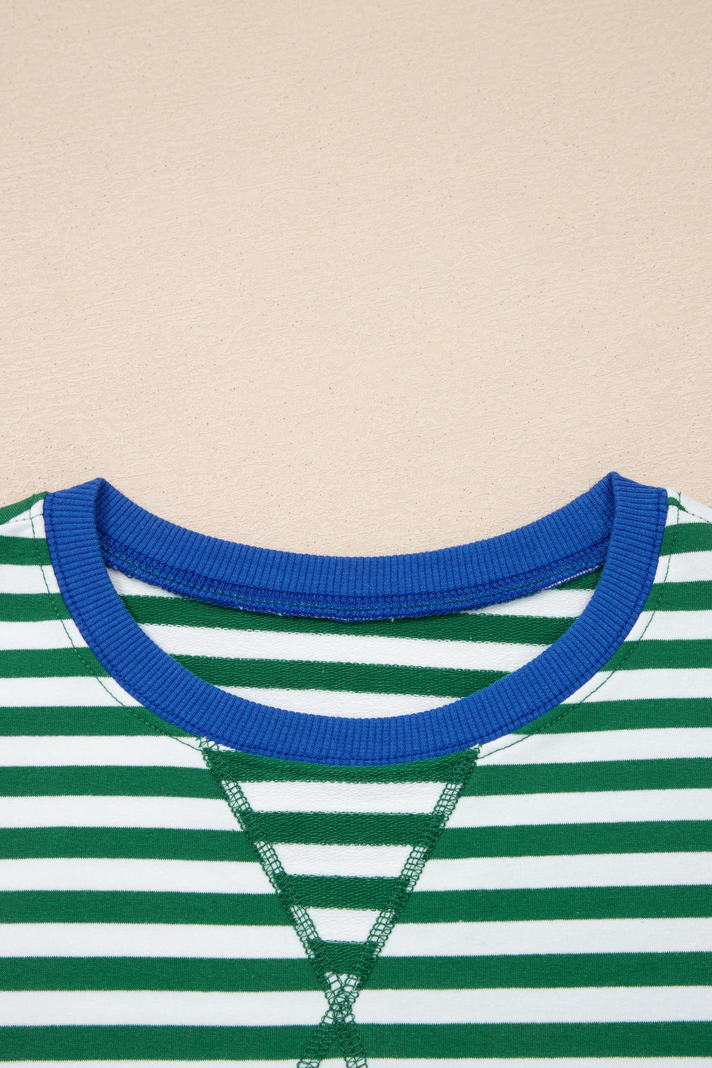 Rose Stripe Drop Shoulder Boxy Casual Terry Short Set