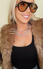Chansuttpearls Luxe Line 16-inch 3mm tennis necklace with sparkling pearls and silver clasp, elegant jewelry accessory