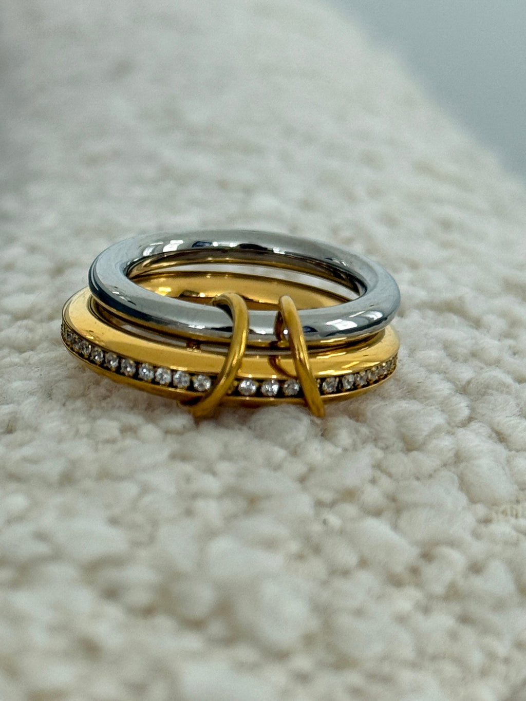 Elegant gold GLAM RING by Chansuttpearls featuring a sparkling gemstone and intricate band design.