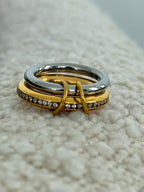 Elegant gold GLAM RING by Chansuttpearls featuring a sparkling gemstone and intricate band design.